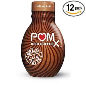 Pom Wonderful Pomx Iced Coffee, Cafe Au Lait, 10.5 Ounce (Pack of 12 