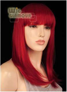 Cosplay Medium Wavy Dark Red Hair Wig LAA47  