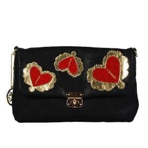  Black Vieta TISHA Shoulder Bag ~ Faux Leather Heart Shape 