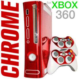 RED CHROME SKIN for Xbox 360 system faceplate mod kit  
