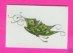 NEW COLD HARD CASH MONEY BUTTERFLY TEMPORARY TATTOO 11  