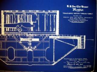 Civil War USS Monitor Gun Turret Blueprint Plan 20x27  