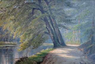 August Jacobsen (1868 1955) FOREST LAKE LANDSCAPE  