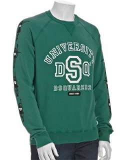 style #310731501 green cotton terry University Dsquared sweatshirt