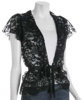 Elie Tahari black vintage lace Kalia blouse  