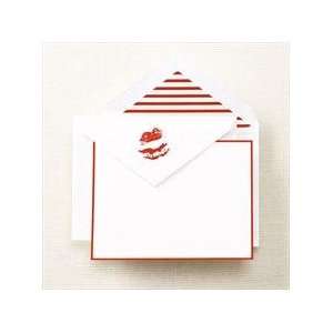  red hand bordered letterpress sealed with a kiss cards 