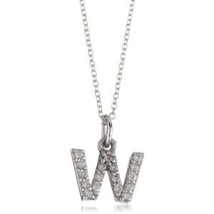 KC Designs Initially Yours Diamond 14k White Gold Letter W Pendant 