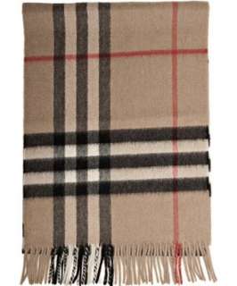 Burberry camel giant icon check cashmere scarf  