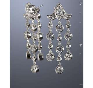 Jardin silver and cz fringe drop earrings