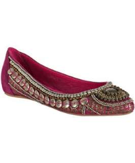 Jeffrey Campbell fuchsia embellished suede Indian flats   up 