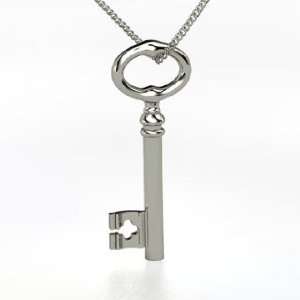  Clover Key Pendant, Sterling Silver Necklace Jewelry