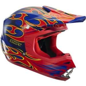  Fox Racing SHIFT Kids Revolt Helmet Flames Blue/Red YM 