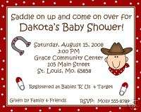 20 Personalized Baby Shower Invitations  Little Cowboy  