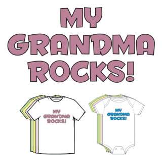 Grandma Grandpa ROCKS Cute Funny Baby Clothes T shirt  