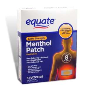 Menthol Patch 5 % Muscle Pain Relief, 5 Patches, Equate  