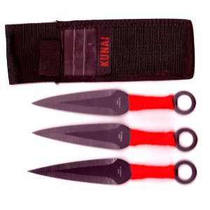  Ninja Throwing Knives in Nylon Sheath 3pc Set Sports 