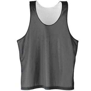  Reversible Tricot Mesh Lacrosse Tank   Black   L/XL 