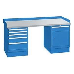   Cabinet Workstation W/6 Drawers, Back & End Stops/Plastic Laminate Top