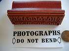 PHOTOGRAPHS DO NOT BEND rubber stamp office home business postal 