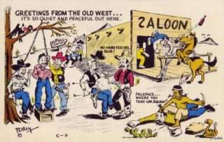 INDIAN ARTIST PETLEY CARTOON GREETINGS FROM OLD WEST  