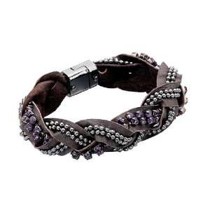    Fiorelli Purple and Brown Leather Bracelet Fiorelli Jewelry