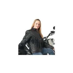   Leather Motorcycle Jacket Large Fringe Slash Pockets Arts, Crafts
