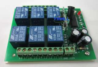 12V 6 Channel RF Control Switch Relay Output 2 Remotes  