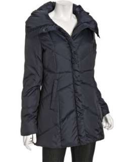 Marc New York navy quilted pillow collar down coat   