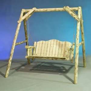  Log Furniture   Lawn Swing Varnished    48 