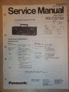 Panasonic Service Manual~RX CS750 Radio/Boombox  