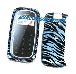 For Pantech Impact P7000 Blue Zebra Snap On Hard Phone Case Cover 
