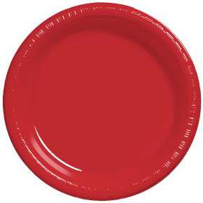 Red 9 Premium Semi Rigid Plastic Plates (20 Per Pack)