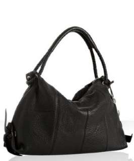 Rough Roses black leather Roxy shopper tote  