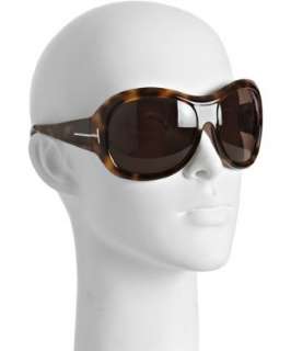 Tom Ford dark tortoise Stephanie oversized wrap sunglasses   