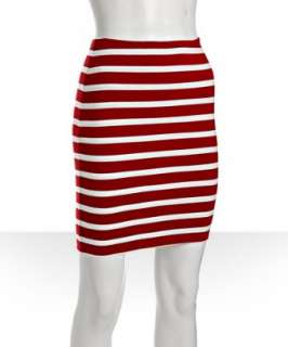Torn red stripe jersey Astrid mini tube skirt   