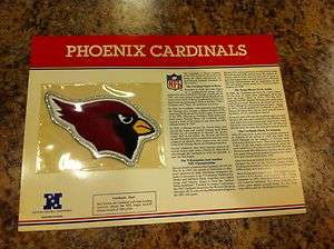 NFL Football Team Jersey Emblem Patch Phoenix Cardinals  