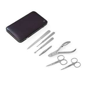   Manicure Set in Black Leather Case. Made by Hans Kniebes in Solingen