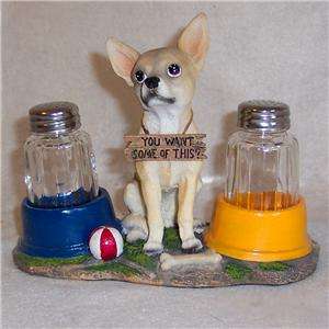 El Caliente Chihuahua Figurine Salt Pepper Holder  