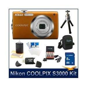  Nikon CoolPix S3000 Digital Camera (Orange), 12 Megapixel 