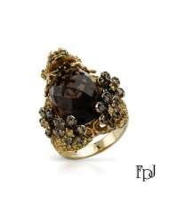 FPJ Exquisite Ring With 19.45ctw Genuine , Clean Diamonds and Quartz 