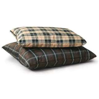 Indoor / Outdoor Single Seam Large Dog Bed Tan Plaid 35 x 44 