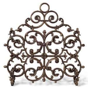   Panel Cast Iron Fireplace Screen with Arch   Frontgate