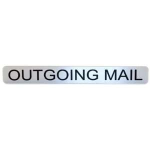  Label for Outgoing Mail Hood   Metal Adhesive w/ Black 