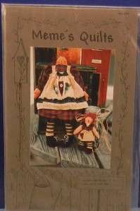 Memes Quilts Warms My Heart Pattern Rag Doll & Pin 17  