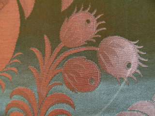   FRENCH LYON FRANCE SILK FABRIC PINEAPPLE AND UNUSUAL NUTS  