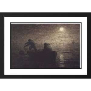 Millet, Jean Francois 24x18 Framed and Double Matted Fishermen  