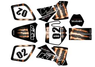 KTM SX 50 XC GRAPHIC KIT STICKER FRONT PLATE CUSTOM DECAL MONSTER 