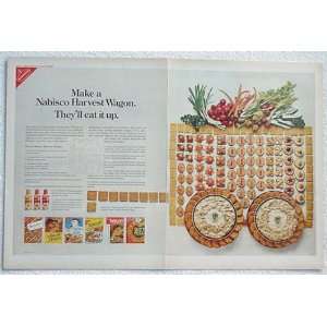  1967 Nabisco Crackers Harvest Wagon 2 Page Print Ad (2312 