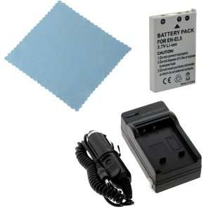  Battery +AC Wall Charger with Car Adapter + Cleaning Cloth for Nikon 