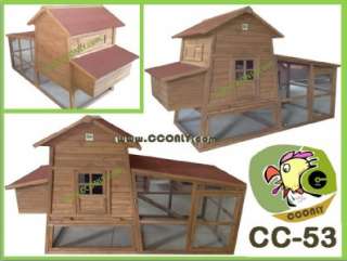 53 Chicken coop Hen house Poultry Rabbit Hutch Cage  